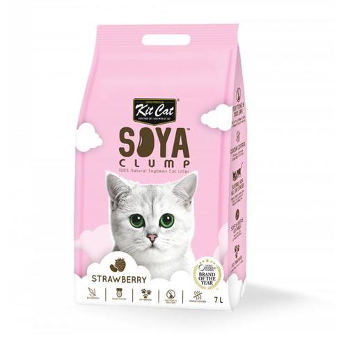 Foto Produk Kit Cat Tofu Soya Clump Litter 7L Strawberry Pasir Kucing Gumpal dari Hime petshop
