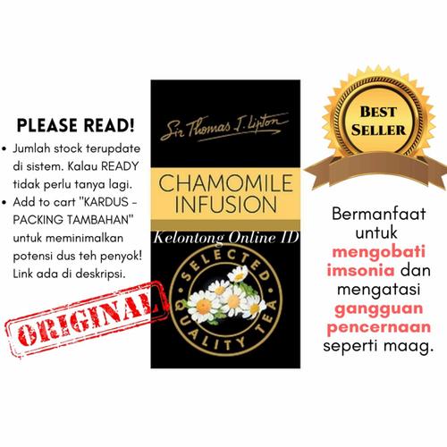 Foto Produk Lipton Teh Celup Chamomile - Isi 25 Sachet x 1gr dari Kelontong Online ID