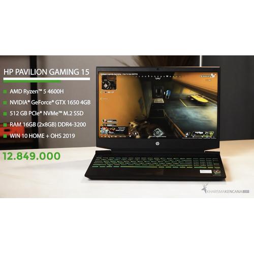 Foto Produk HP Pavilion Gaming 15 ec1077ax RYZEN 5 4600H 16GB 512GB GTX1650 4GB dari kharismakencana