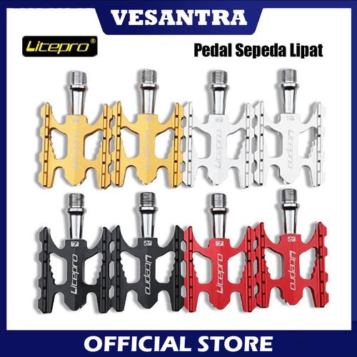 Foto Produk Litepro K3 Pedal Sepeda Lipat Bearing Ultralight Alloy - Merah dari vesantra