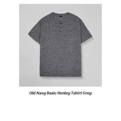 Jual Old Navy Basic Henley Tshirt Grey 