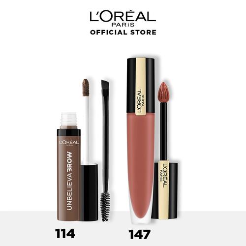 Foto Produk L'Oreal Paris Unbelievabrow Longlasting Brow Gel + Rouge Signature - 114 + 147 dari L'oreal Paris