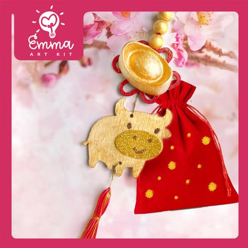 Foto Produk NEW! Money Pouch Chinese New Year Art Kit (Includes Red Velvet Pouch) dari makewithemma
