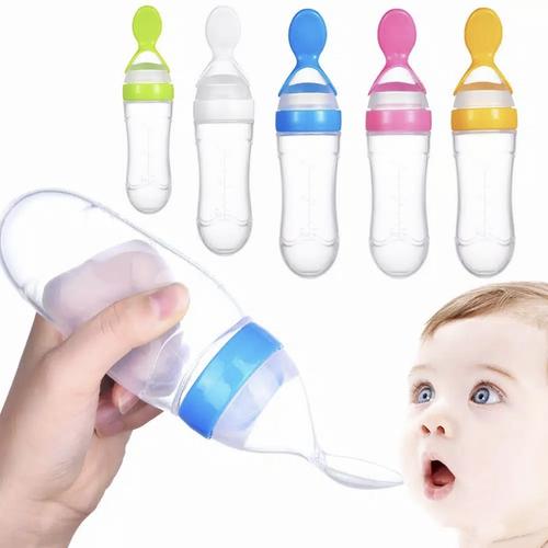 Foto Produk Botol Sendok Makan MPASI Silicone Bayi BPA Free - Merah Muda dari Beli Baju Anak