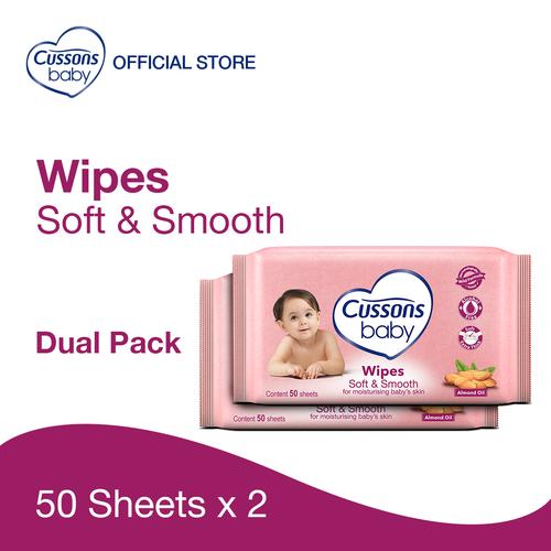 Foto Produk Cussons Baby Wipes Soft & Smooth 50 Sheet X 2 dari Cussons Official Store