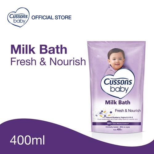 Foto Produk Cussons Baby Milk Bath Fresh & Nourish Pouch 400ml dari Cussons Official Store