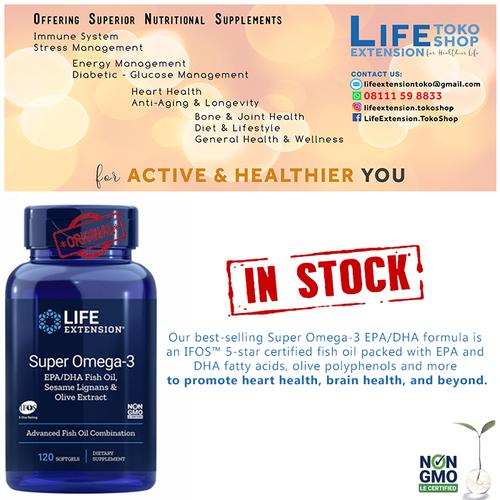 Jual MURAH - Life Extension Super Omega-3 EPA/DHA Fish Oil 120 softgels -  Jakarta Barat - Life Extension Toko | Tokopedia