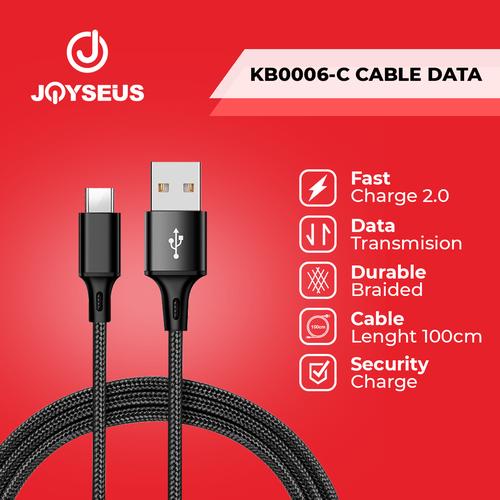 Foto Produk Kabel Data/ Cable Data TypeC Type C 2A JOYSEUS 100 cm Black - KB0006-C dari Joyseus Official Store