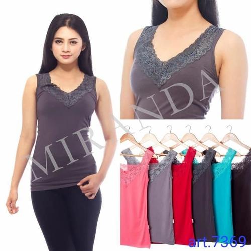 Gambar Miranda tanktop wanita renda brukat singlet wanita jumbo - Hitam, L dari erniliang Kota Surabaya Tokopedia