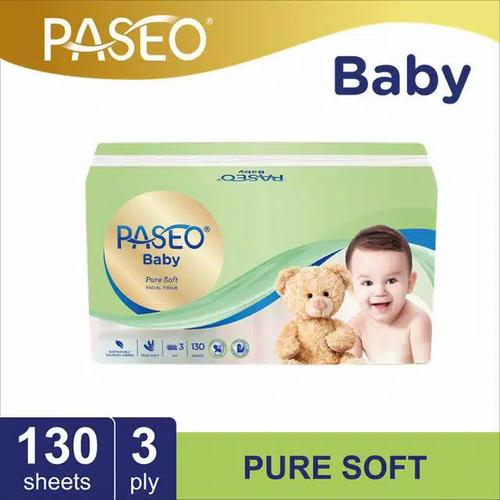 Foto Produk tissue paseo baby facial pure soft 130-3ply/tissue bayi pure soft dari pempekkyla