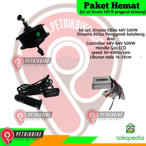 Foto Produk Paket Hemat Kit Set Dinamo Sepeda Listrik 500w Drat dari petrikbike