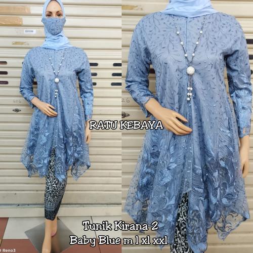 Jual Stelan Kebaya Tunik Kirana Modern Warna Baby Blue Jakarta Barat Butik Fashion Online Tokopedia