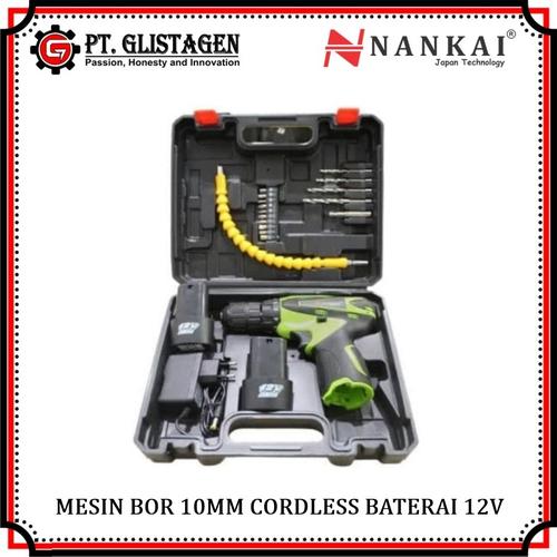 Foto Produk Mesin Bor Cordless Drill 10mm 12V Bor Tangan Baterai 12 Volt Nankai dari PT. GLISTAGEN
