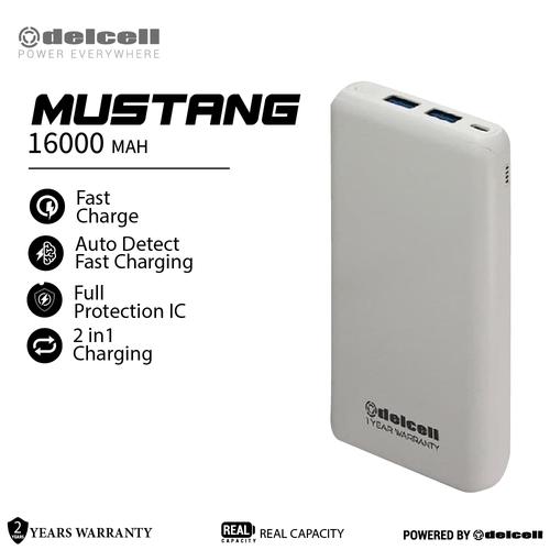 Foto Produk Delcell MUSTANG Powerbank 16000mAh Real Capacity Fast Charging - Putih dari DelCell