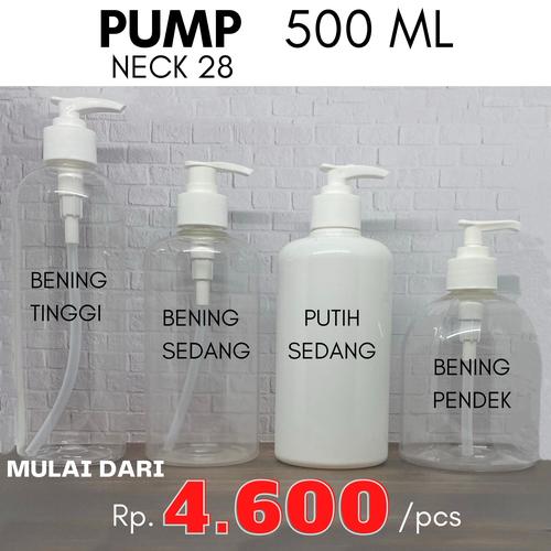 Foto Produk Botol Pump 500ml Hand Sanitizer, Hand Soap, sangat tebal dan kuat - HDPE 500 ml dari Spray Shops