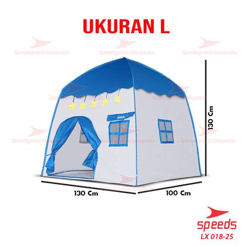 Foto Produk Tenda Anak Bermain SPEEDS Model Rumah Kids Camping Indoor 018-25 - BIRU L dari Speeds Official Store