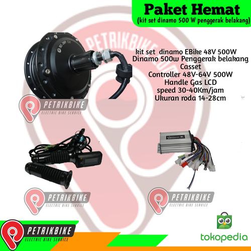 Foto Produk Paket Hemat Kit Set Dinamo Sepeda Listrik 500w Casset dari petrikbike