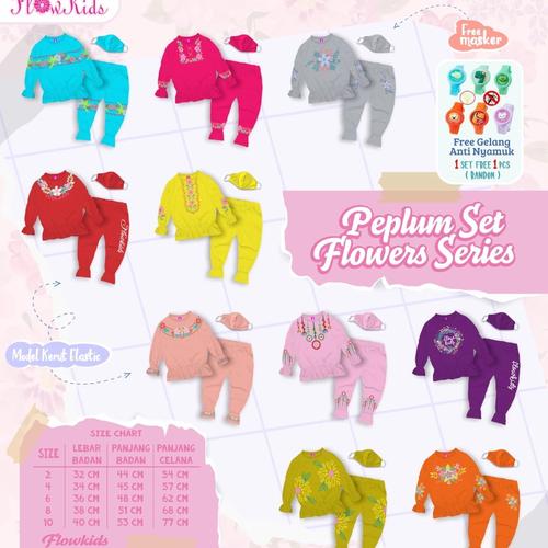 Gambar PEPLUM SET FLOWERS SERIES BY FK / SETELAN PEPLUM FLOKIDS 2-10THN - Peach, 2 dari DM Kids Collection Kota Bandung Tokopedia
