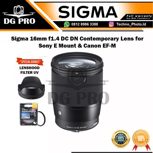 Foto Produk Sigma 16mm f1.4 DC DN Contemporary Lens for Sony E Mount - CANON dari DG PRO