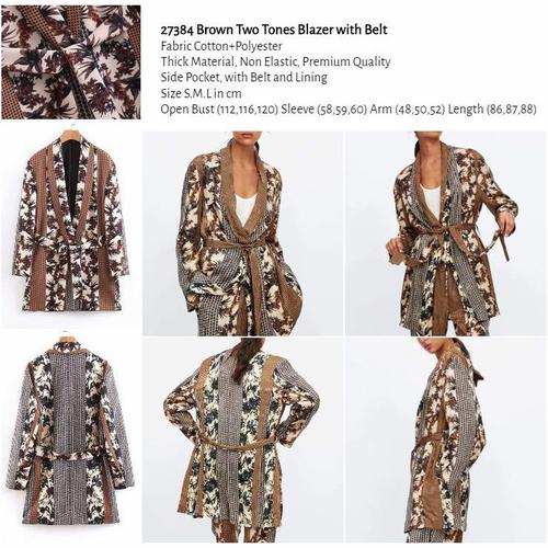 Jual 27384 Brown Two Tones Blazer with 