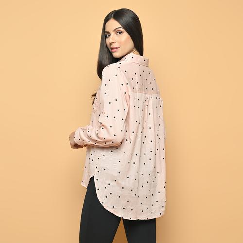 Foto Produk Cammomile 2101011 Kemeja lengan panjang polkadot - Pink, all size dari Cammomile FashionLine