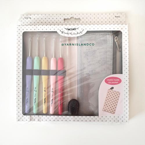 Tulip Sucre Bead Crochet Hook - Cushion Grip Tatting TB-13 For Beading & Lacing - Made In Japan