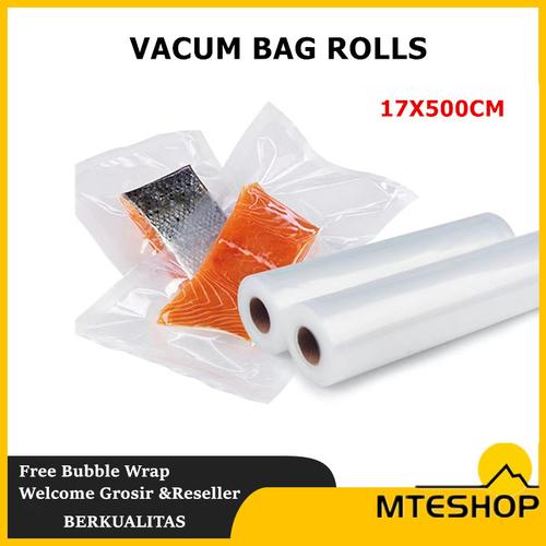 Foto Produk Refill Plastik Vacum Roll Emboss / Vacum Sealer Bag Food Grade - 17x500cm dari MTEshop