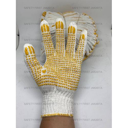 Gambar Sarung Tangan Rajut Benang Dotting Bintik Industri 1 LUSIN - DOT KUNING dari Safety First Jakarta Jakarta Barat Tokopedia