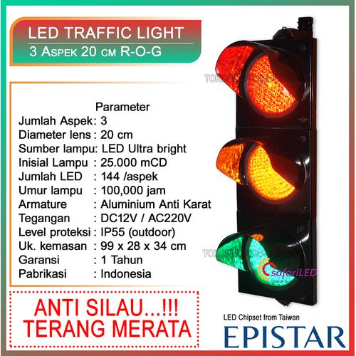 Jual Lampu Traffic Light 20cm 3 aspek Box Lampu Lalu lintas - Jakarta ...