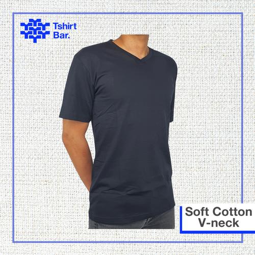 Kaos Soft Cotton V Neck - XS, Black 