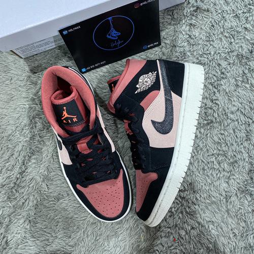 Air Jordan 1 Mid Burgundy Dusty Pink (W 