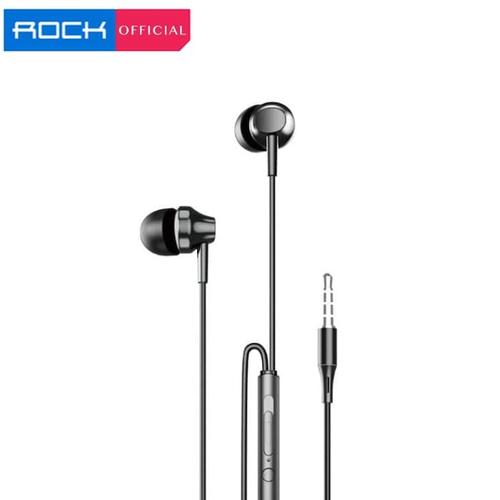 Foto Produk ROCK SPACE Muyue with Mic Black In Ear Wired Earphone Headset dari ROCK Official Store