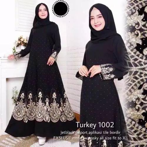 Foto Produk gamis abaya bordir turkey 04 - Hitam, XL dari GrosirAbaya