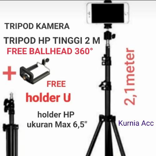 Foto Produk tripod hp dan kamera 2 meter / tripod 2 meter / tripod kamera + holder dari KURNIA ACCESSORIES HP
