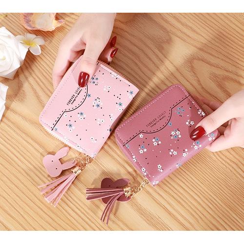 Foto Produk W125 Dompet Mini Wanita Little Flower Women Wallet - black dari Dneo Store