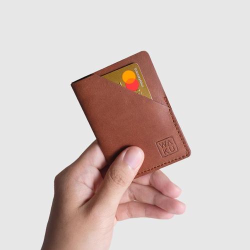 Foto Produk WAKU NODA Dompet Kartu/Card Holder Kulit Leather - Coklat Tua dari WAKU Indonesia