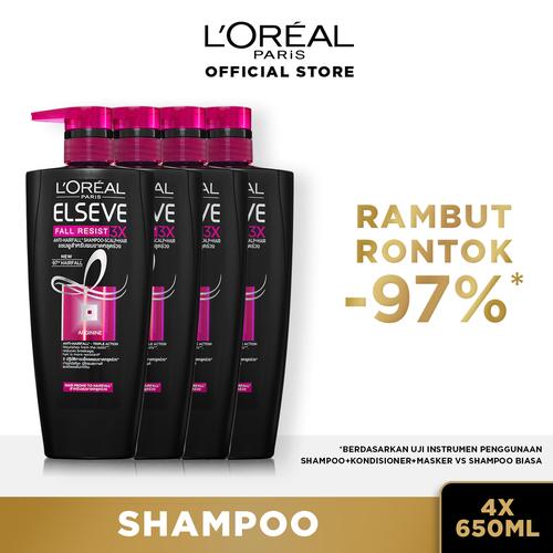 Foto Produk L'Oreal Paris Fall Resist 3X Anti Hair-Fall Shampoo 650 ml X4 dari L'oreal Paris