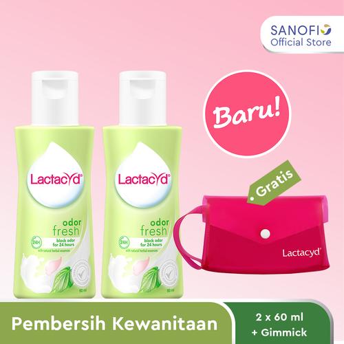 Foto Produk Lactacyd Odor Fresh Pembersih Kewanitaan 60ml Twin free Pouch Lactacyd dari Sanofi Official Store
