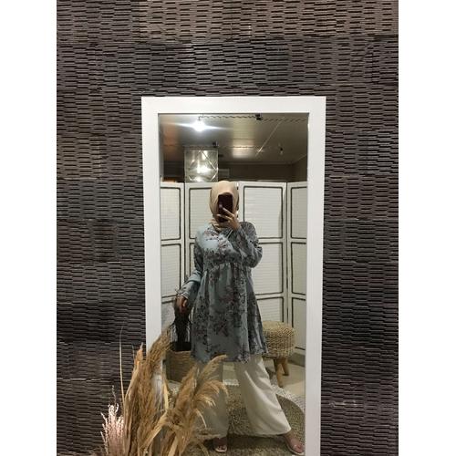 Foto Produk Baju Atasan Blouse Muslim| Blus Muslim Wanita BUSUI | Adyra Tunic - Biru dari Covering Story