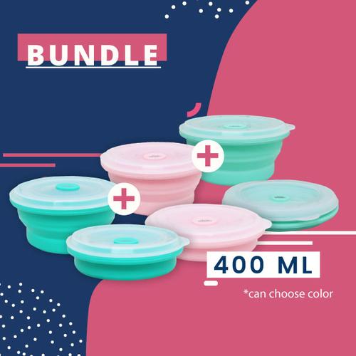 Foto Produk Foldable Foodware Bowl Tru Goods Bundle / Mangkok Lipat 500 ML (3 PCS) dari Tru_Goods