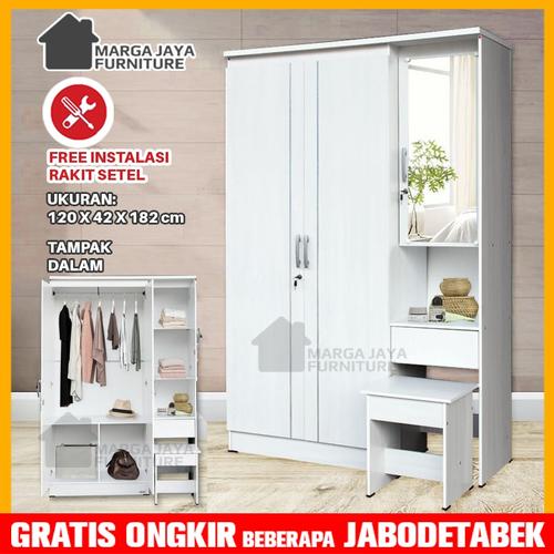 Jual Lemari Pakaian 3 Pintu Kaca Kursi By Lunar Lpt 311 Jakarta Timur Triojaya2 Tokopedia