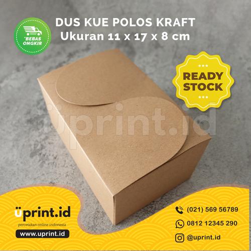Foto Produk Dus Kue Polos Kraft /Snack Box/Dus Snack |17 x 11 x 8 cm - READY STOK dari Uprint.id