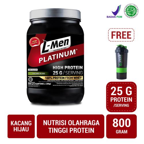 Foto Produk L-Men Platinum Kacang Hijau 800gr FREE Spider Bottle dari NutriMart