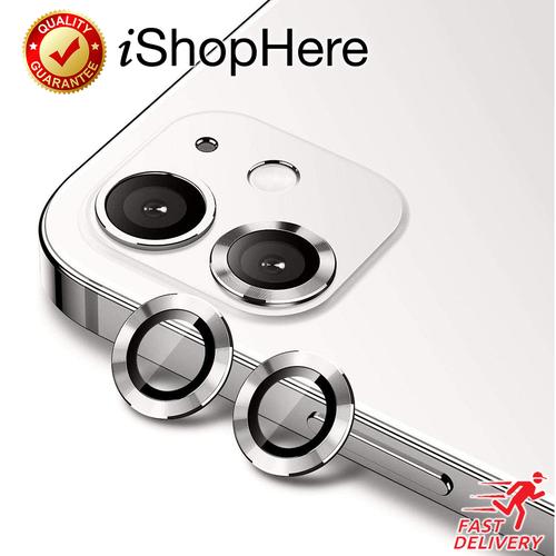 Foto Produk Aluminium Protector Anti Gores Pelindung Kamera iPhone 12 Mini Pro Max - 12 - 12 Mini, White Silver dari iShop Here