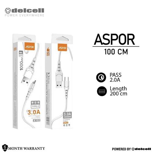 Foto Produk Kabel ASPOR 100cm Fast Chrging 3A Plus Data - Type c 100cm dari DelCell