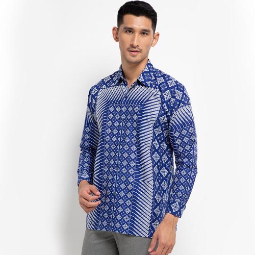 Gambar Danar Hadi Batik Motif Latar Segi Cemukiran Men Shirt Blue - A3 - S dari Danar Hadi Batik Jakarta Selatan Tokopedia