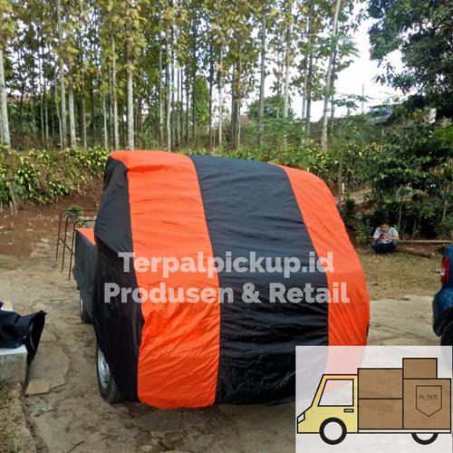 Gambar Sarung Selimut Cover Mobil Pick Up Universal Terpalpickup.id - List Orange, All Size dari Terpalpickupid Kab. Bandung Tokopedia
