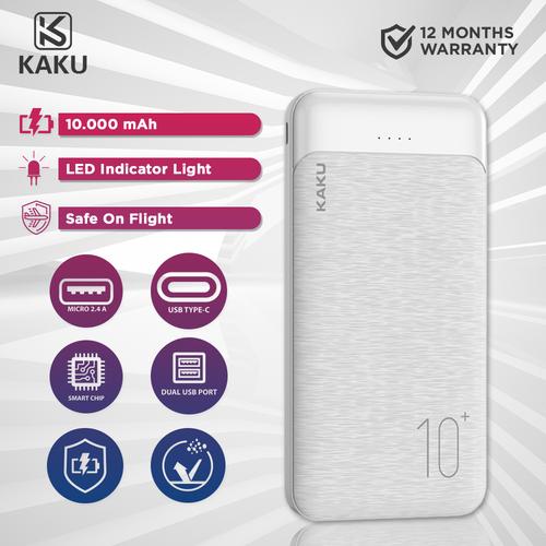 Foto Produk KAKU Ultra-Light PowerBank Dual Port 10000mAh GARANSI - Putih dari KAKU Indonesia Official