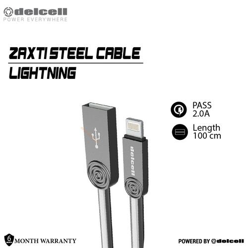 Foto Produk Delcell STEEL Kabel Data Lightning 2 Ampere Fast Charging Original - Silver dari DelCell