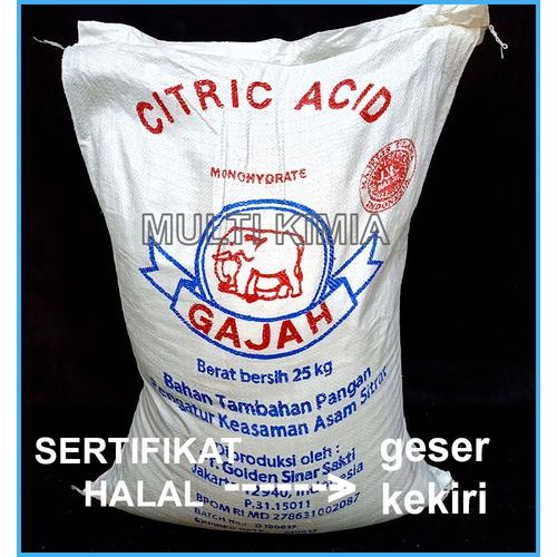 Foto Produk Monosodium Citric Acid / Asam Sitrun / Citrun 1 kg CAP GADJAH dari Multi Kimia